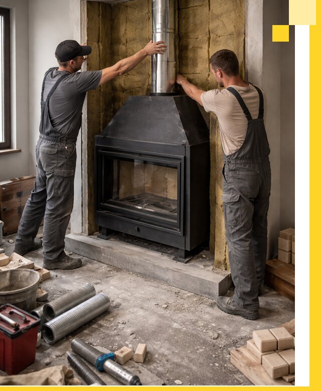 Изготовление и монтаж закрытых каминов в Симферополе под ключ
