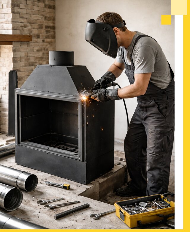 Продажа и установка металлических каминов в Симферополе под ключ