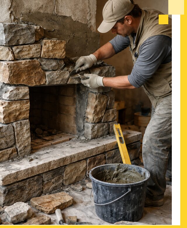 Изготовление и установка каменных каминов под ключ в Симферополе