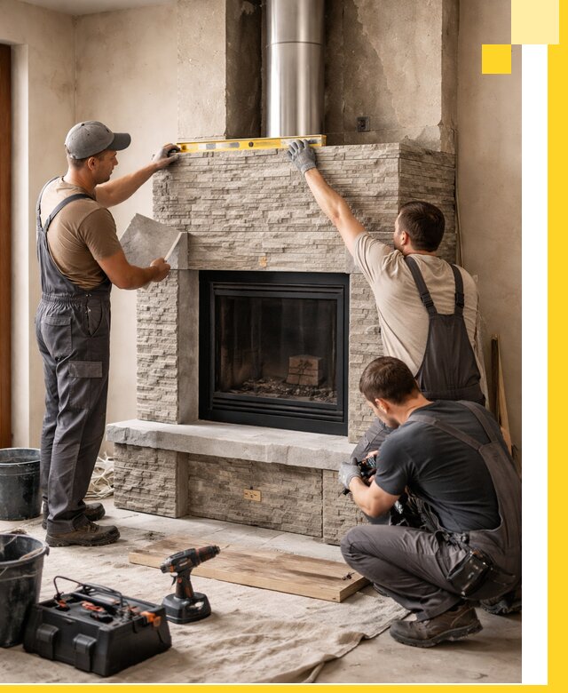 Профессиональный монтаж каминов под ключ в Симферополе для дома