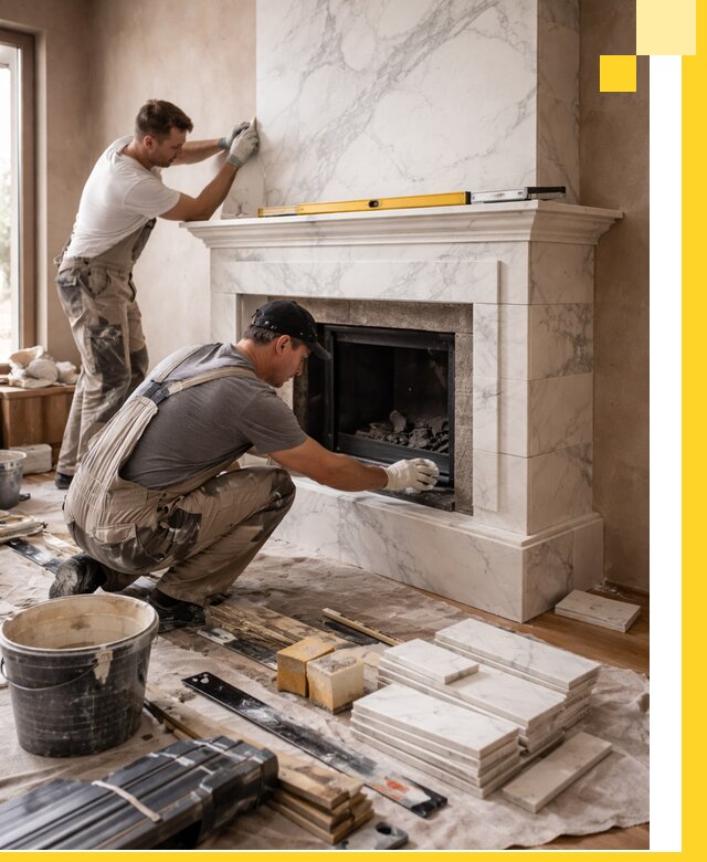 Отделка каминов в Симферополе качественные облицовочные работы