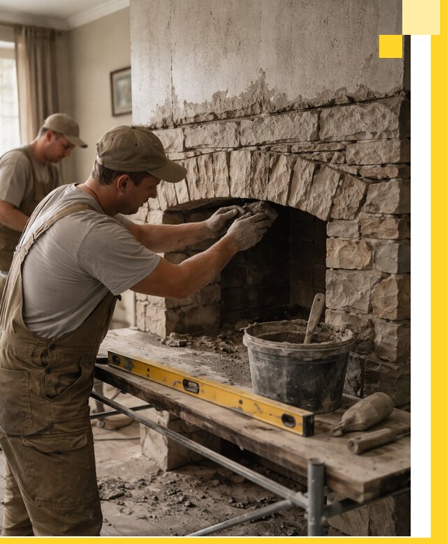 Изготовление каминов под ключ в Симферополе, монтаж и отделка