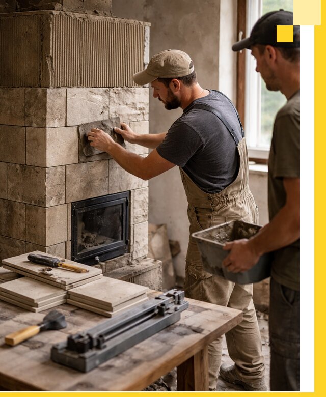 Профессиональная облицовка печей в Симферополе: керамика и камень