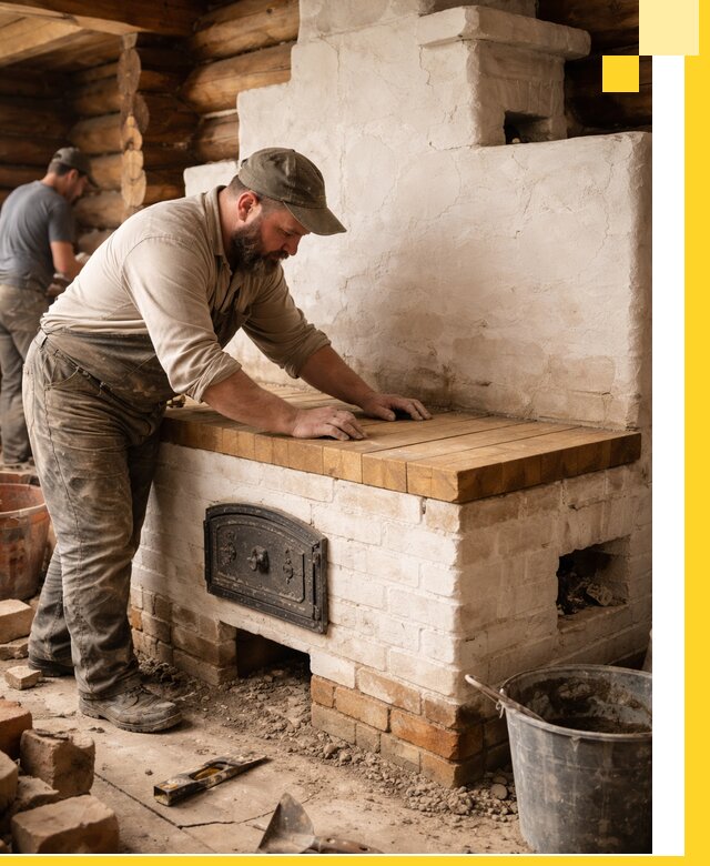 Проектирование и установка русской печи с лежанкой в Симферополе