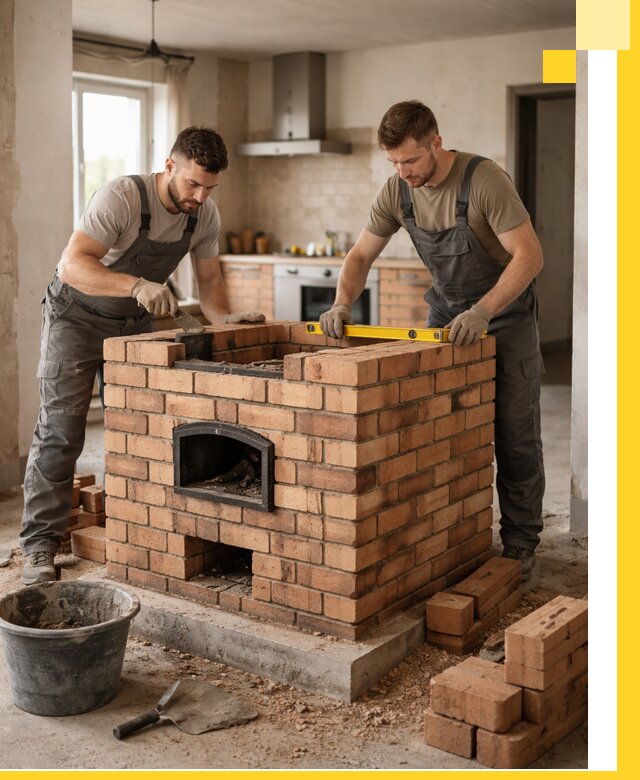 Установка и монтаж печей в частном доме в Симферополе под ключ