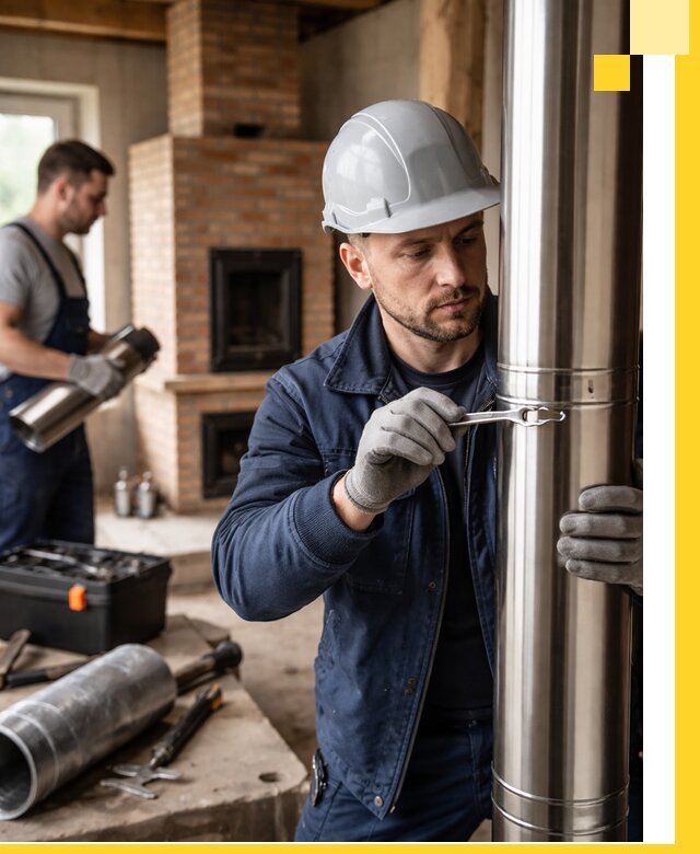 Профессиональный монтаж дымоходов для печей в Симферополе