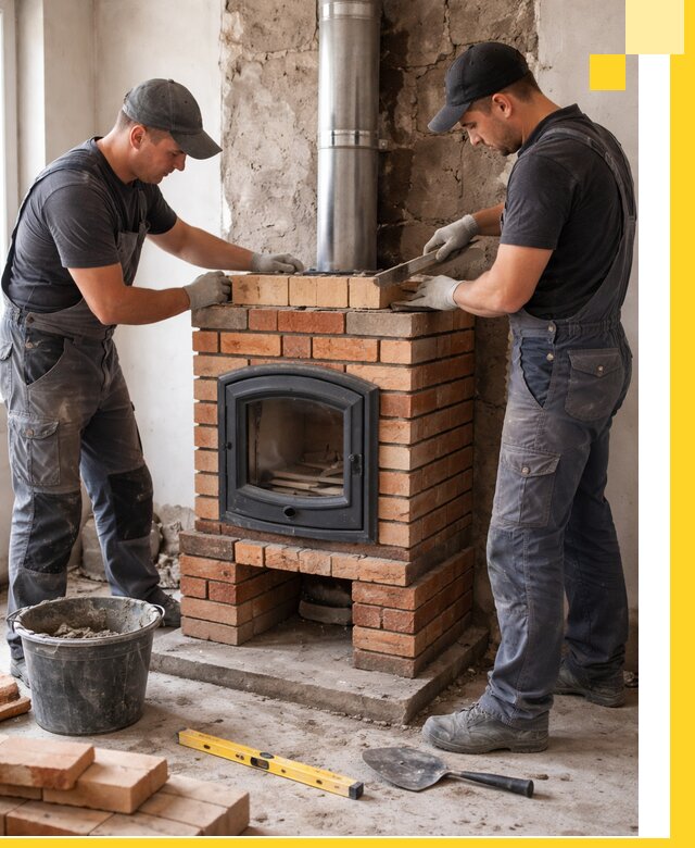 Монтаж печи камина под ключ в Симферополе с гарантией и пусконаладкой