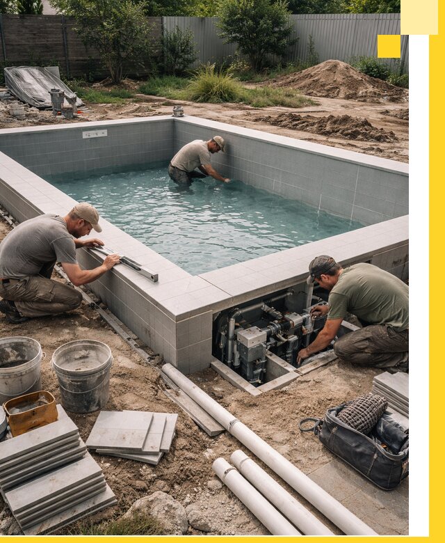 Строительство и монтаж бассейнов для дачи под ключ в Симферополе