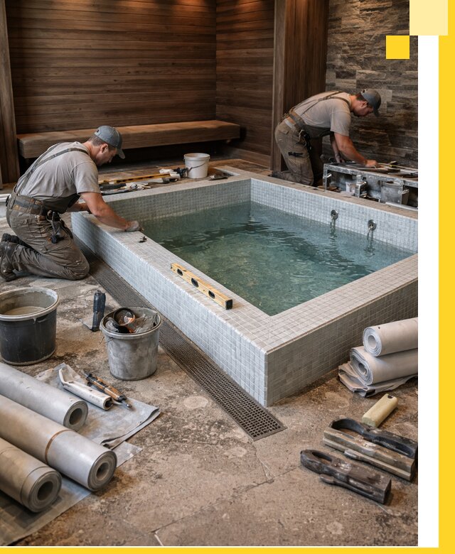 Установка и строительство бассейнов для сауны в Симферополе