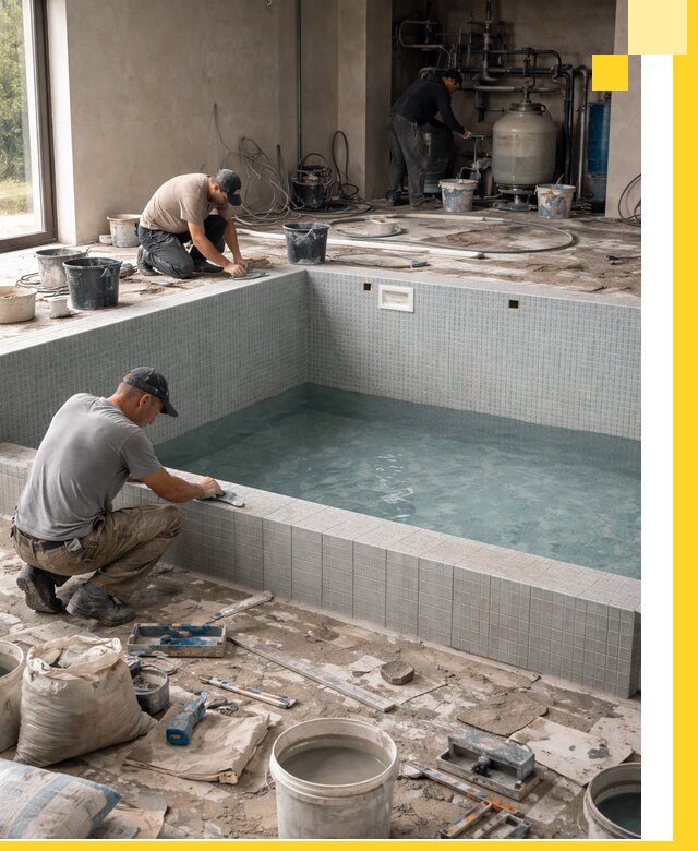 Строительство и монтаж бассейнов в помещении в Симферополе