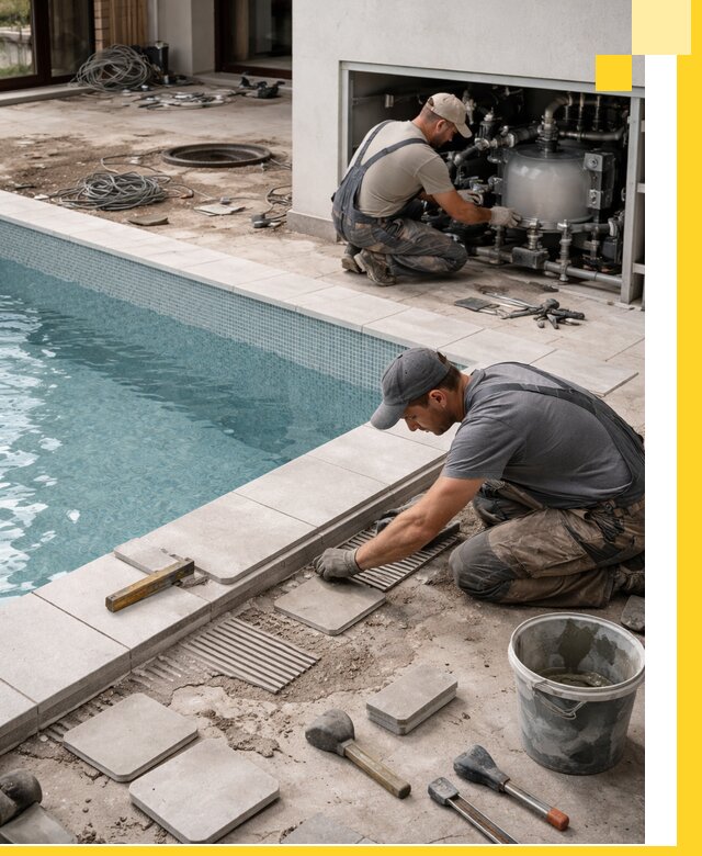 Строительство и монтаж бассейнов в коттедже в Симферополе