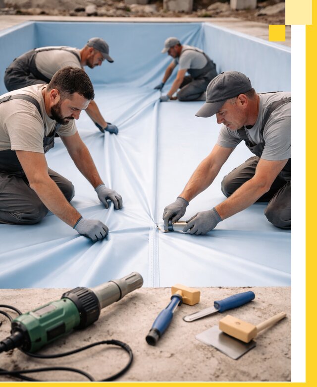 ПВХ пленка для бассейнов с монтажом и гарантией в Симферополе