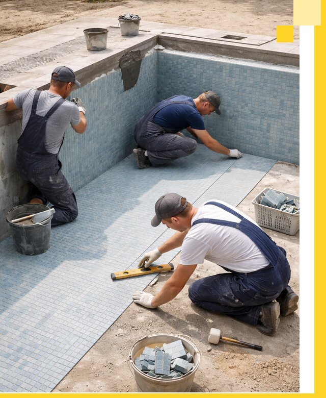 Укладка и установка плитки для бассейнов под ключ в Симферополе