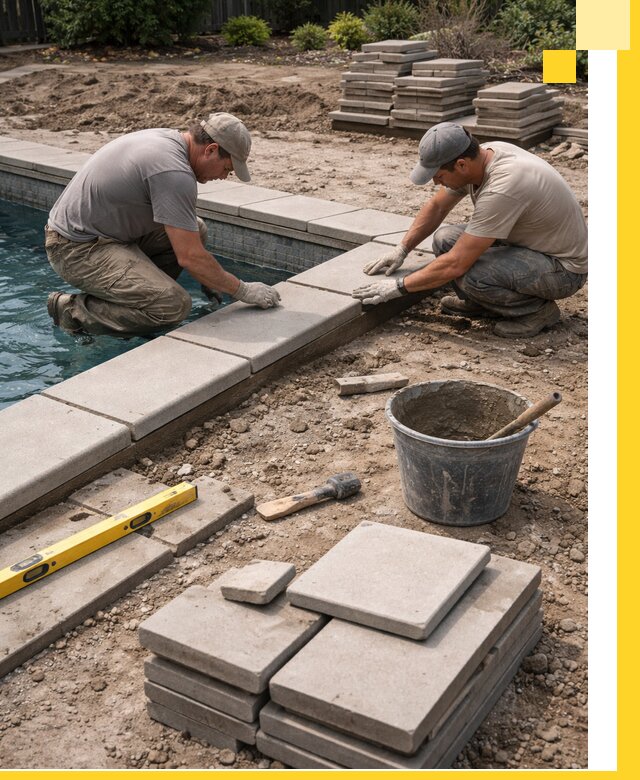 Установка и изготовление копингового камня для бассейнов в Симферополе