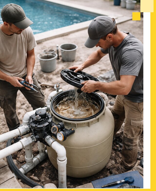 Установка и обслуживание песочных фильтров для бассейнов в Симферополе