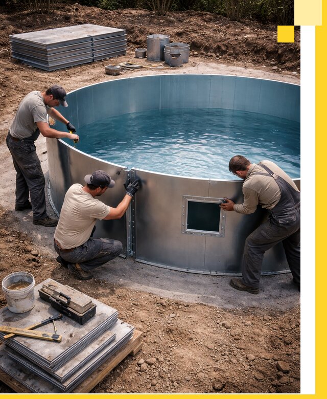 Круглые бассейны под ключ в Симферополе проектирование и монтаж