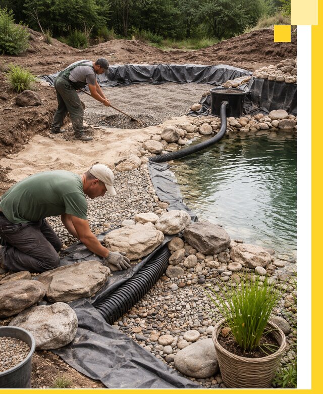 Строительство природных бассейнов и озер в Симферополе под ключ