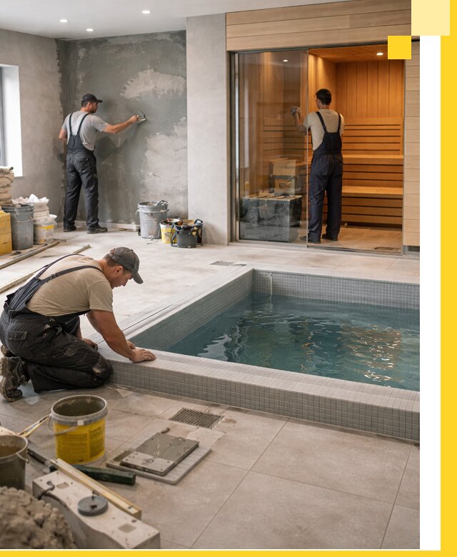 Проектирование и строительство сауны с бассейном в Симферополе