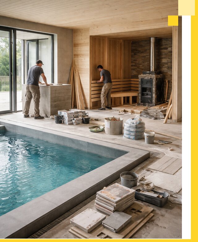 Проектирование и строительство бань с бассейном в Симферополе