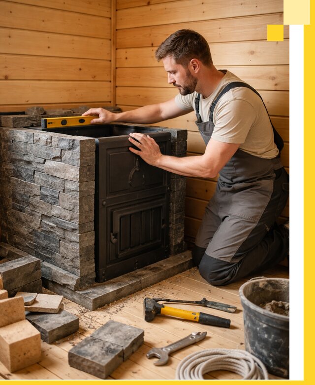 Производство и установка печей для саун под ключ в Симферополе