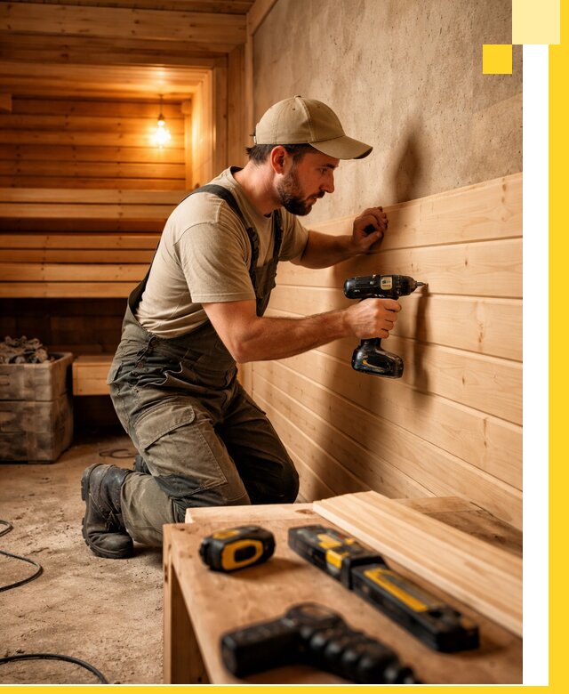 Профессиональная внутренняя отделка бани в Симферополе под ключ