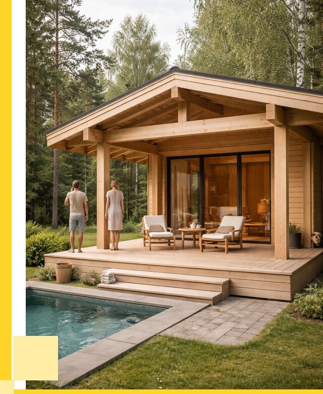 Бани с террасой под ключ в Симферополе от 623220 р. | ЭриданСим