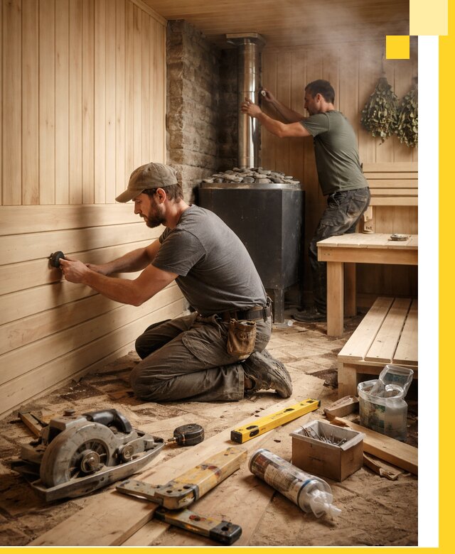 Полное строительство и оснащение парных под ключ в Симферополе