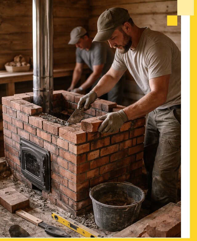 Кирпичные печи для бани под ключ в Симферополе, проект и монтаж