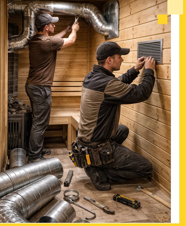 Проектирование и монтаж вентиляции бани в Симферополе под ключ